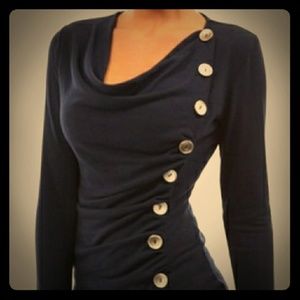 Women Slim Single Breasted Autumn Cotton T-Shirt